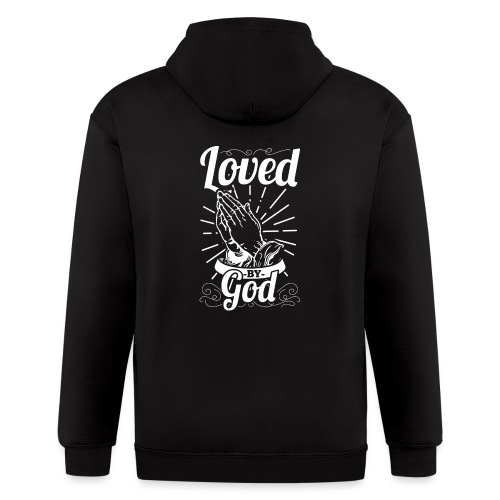 Loved By God - Alt. Design (White Letters) - Men's Zip Hoodie