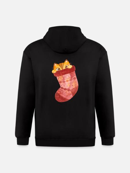 Cute Cat Socks - Gildan Heavy Blend Adult Zip Hoodie - black