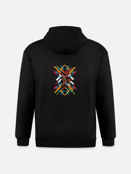 Fractal Pattern - Gildan Heavy Blend Adult Zip Hoodie - black