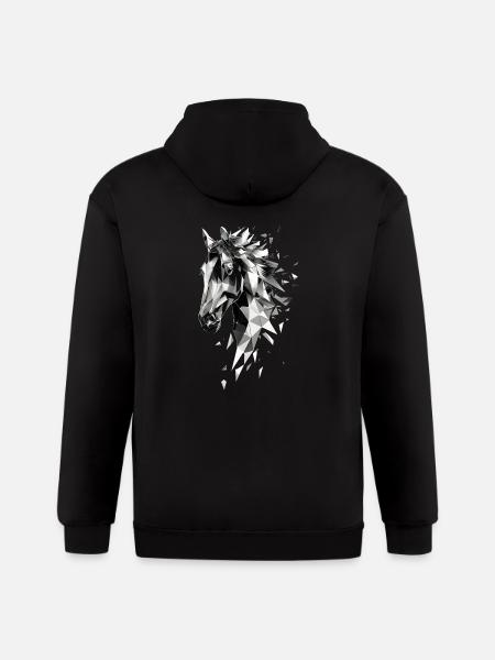 Horse - Gildan Heavy Blend Adult Zip Hoodie - black