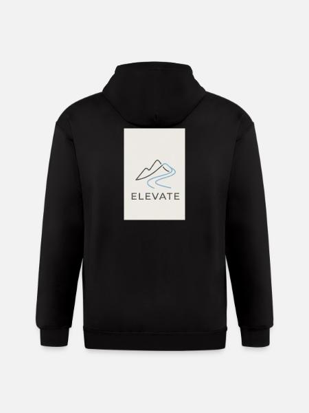 Elevate Mountain Minimal - Gildan Heavy Blend Adult Zip Hoodie - black