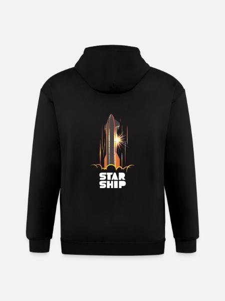 Star Ship Mars - Dark - Gildan Heavy Blend Adult Zip Hoodie - black