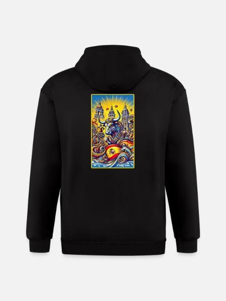 Spanien Stier Espana Design - Gildan Heavy Blend Adult Zip Hoodie - black