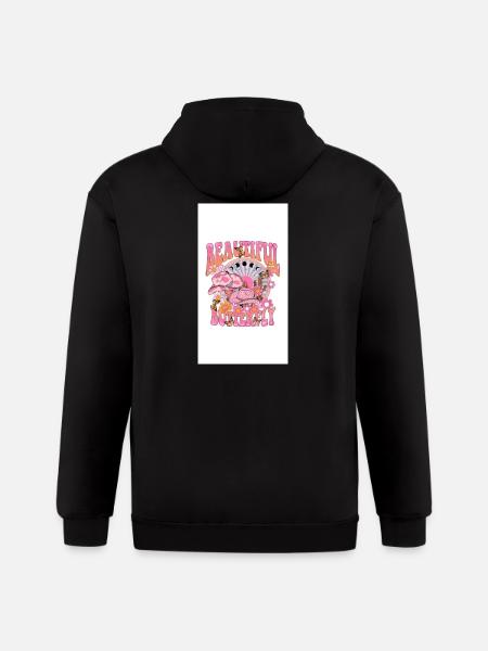 Beautiful Butterfly Bloom - Gildan Heavy Blend Adult Zip Hoodie - black