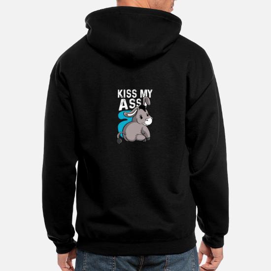 Kiss my Ass Funny Person Gift' Men's Zip Hoodie | Spreadshirt