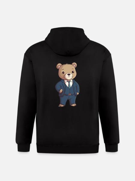 Bear in a Suit - Gildan Heavy Blend Adult Zip Hoodie - black