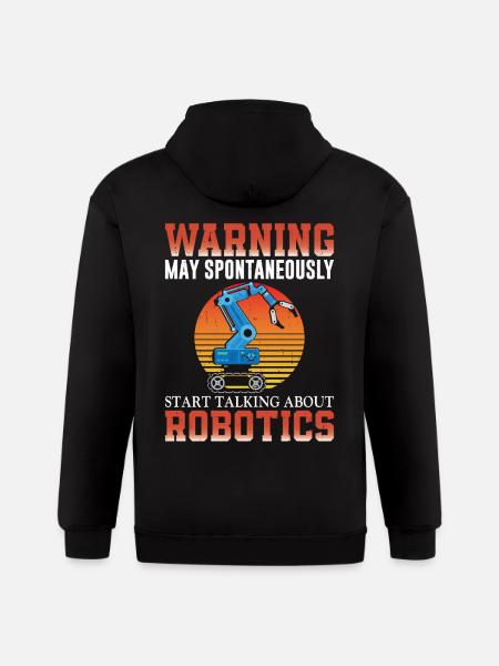Robot Robotics Engineer Retro - Gildan Heavy Blend Adult Zip Hoodie - black