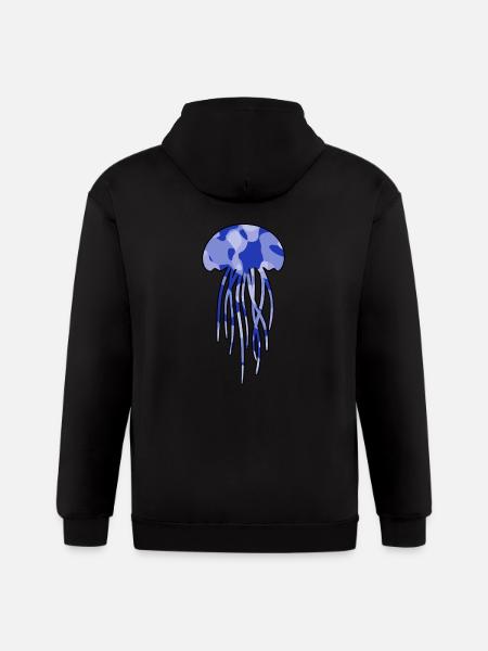 Jellyfish blue camo - Gildan Heavy Blend Adult Zip Hoodie - black