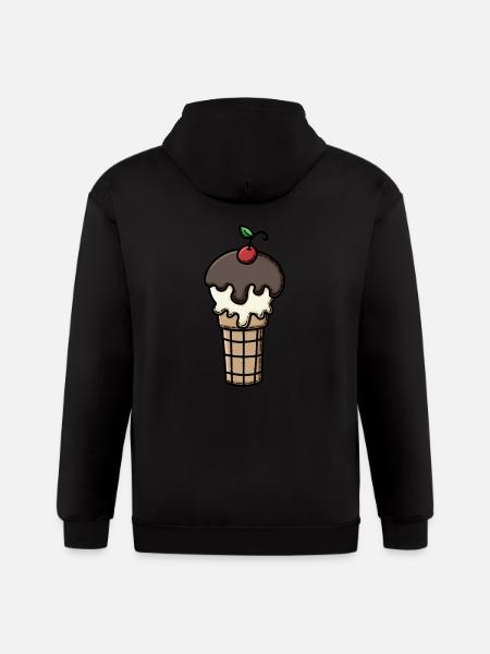 Ice cream cone - Gildan Heavy Blend Adult Zip Hoodie - black