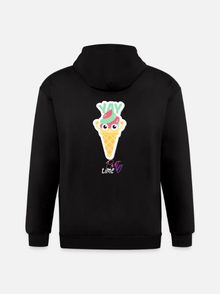 ice cream - Gildan Heavy Blend Adult Zip Hoodie - black