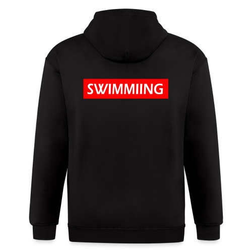 Swimming (Red & White) - Men's Zip Hoodie