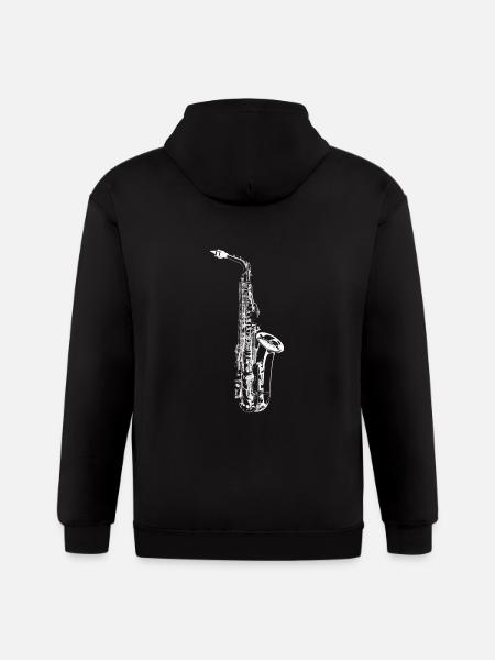 Sax - Gildan Heavy Blend Adult Zip Hoodie - black
