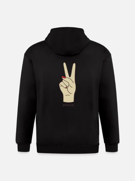 peace 1 1 - Gildan Heavy Blend Adult Zip Hoodie - black