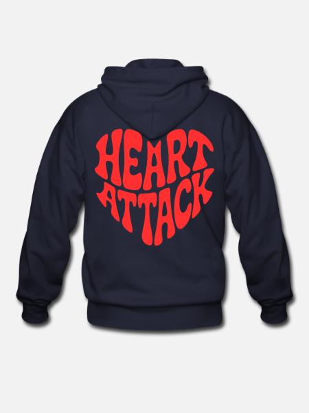 HEART ATTACK - Gildan Heavy Blend Adult Zip Hoodie - navy