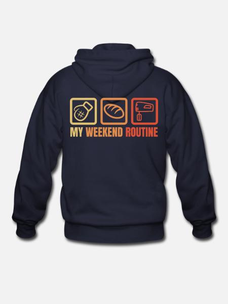 My Weekend Routine - Gildan Heavy Blend Adult Zip Hoodie - navy