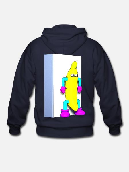 Just a Banana - Gildan Heavy Blend Adult Zip Hoodie - navy