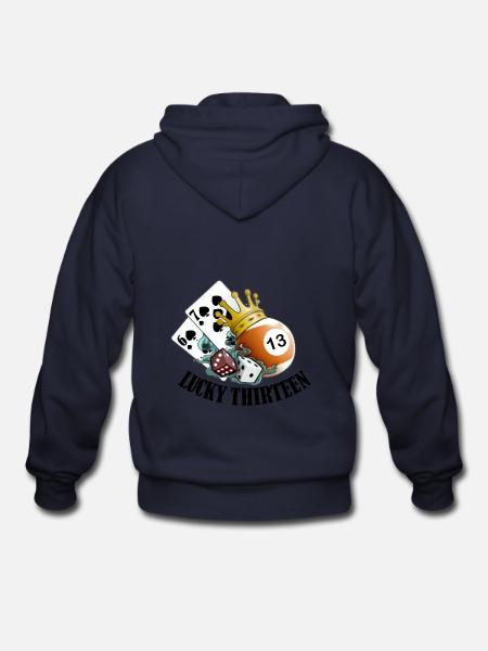 Lucky Thirteen - Gildan Heavy Blend Adult Zip Hoodie - navy