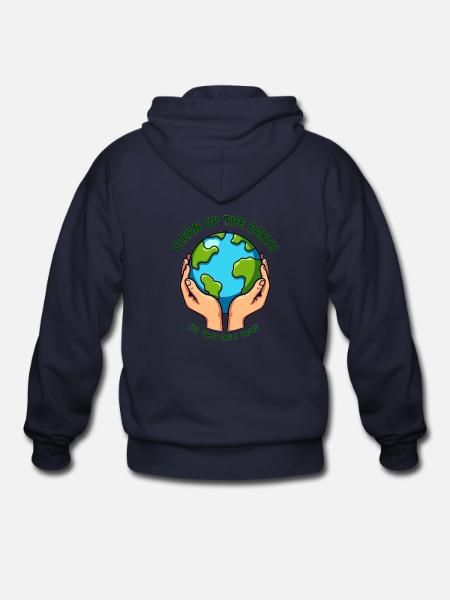 Clean Up the Earth - Gildan Heavy Blend Adult Zip Hoodie - navy