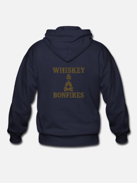 Whiskey Bonfires - Gildan Heavy Blend Adult Zip Hoodie - navy