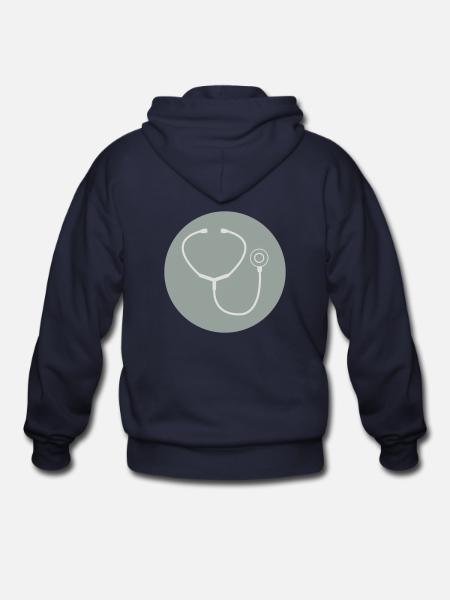 Stethoscope - Gildan Heavy Blend Adult Zip Hoodie - navy