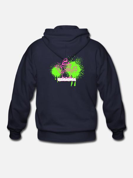 Neon Graffiti Spray Can Character - Gildan Heavy Blend Adult Zip Hoodie - navy
