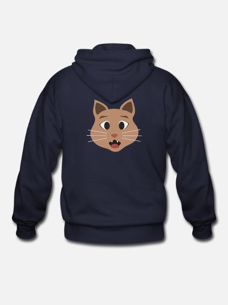 Surprised cat - Gildan Heavy Blend Adult Zip Hoodie - navy
