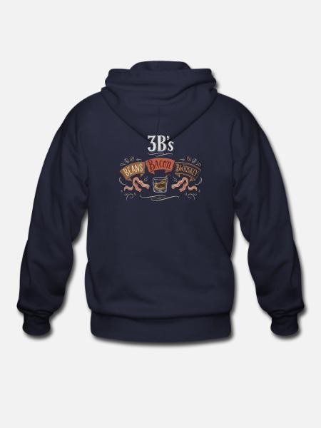 3Bs Beans Bacon and Bwhiskey - Gildan Heavy Blend Adult Zip Hoodie - navy