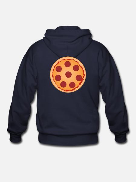 Pepperoni Pizza Slice Art - Gildan Heavy Blend Adult Zip Hoodie - navy