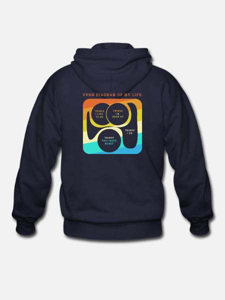 Internet Humor Money Meme - Gildan Heavy Blend Adult Zip Hoodie - navy