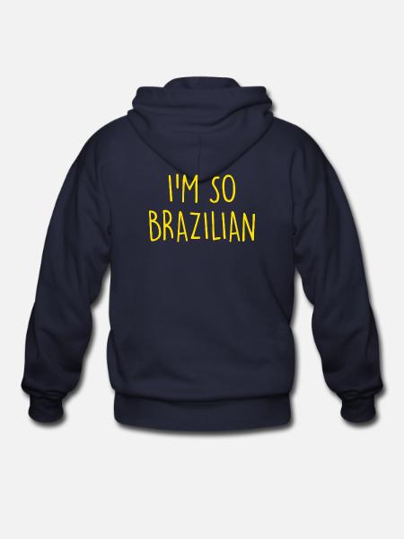 I'm so Brazilian Brazil - Gildan Heavy Blend Adult Zip Hoodie - navy