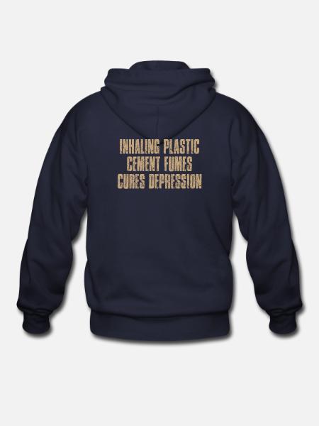 Plastic Fume Mood Pollution - Gildan Heavy Blend Adult Zip Hoodie - navy