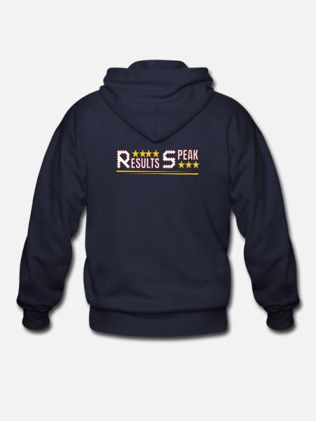 RESULTS SPEAK – Motivational - Gildan Heavy Blend Adult Zip Hoodie - navy