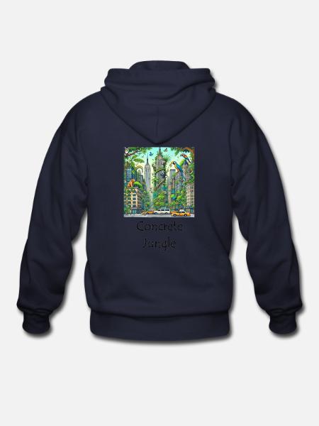 Concrete Jungle - Gildan Heavy Blend Adult Zip Hoodie - navy