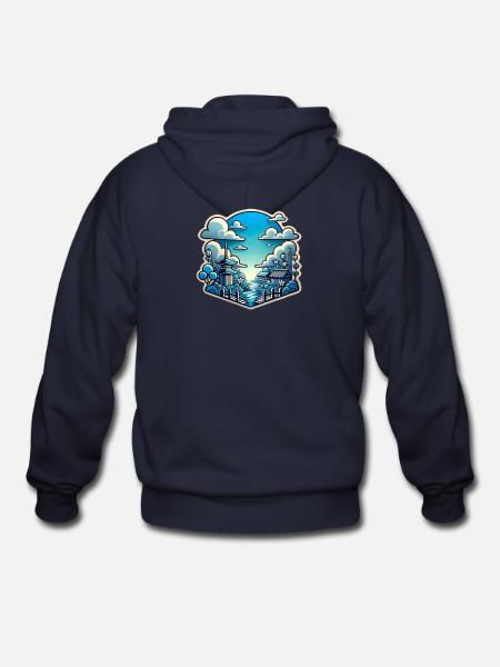 Sky blue - Gildan Heavy Blend Adult Zip Hoodie - navy