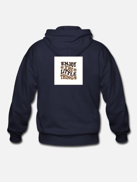 Enjoy The Little Things Retro - Gildan Heavy Blend Adult Zip Hoodie - navy