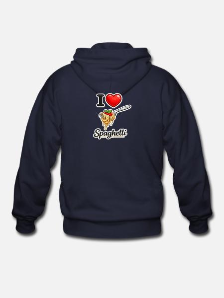 I Love Spaghetti Icon - Gildan Heavy Blend Adult Zip Hoodie - navy
