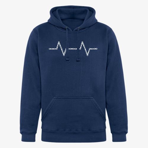 Bike Chain Heartbeat - Unisex Heavyweight Hoodie