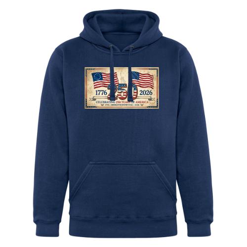 USA 250th Anniversary Flags Emblem - Unisex Heavyweight Hoodie