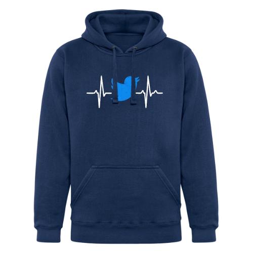 Social Media Heartbeat Blue Bird Graphic - Unisex Heavyweight Hoodie
