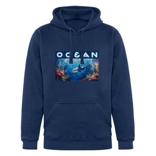 Ocean: Synthwave Shark - Unisex Heavyweight Hoodie