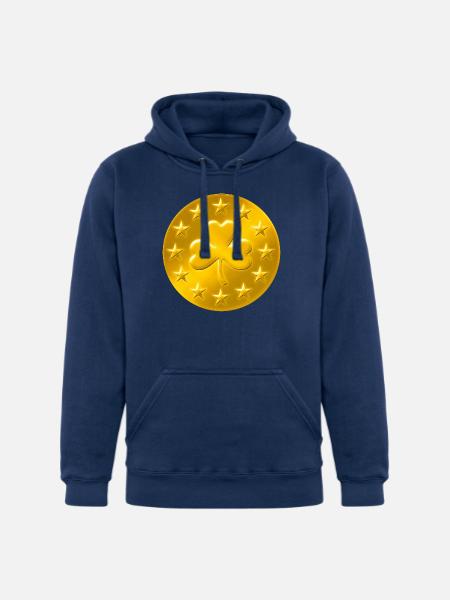 Lucky Shamrock Coin - Unisex Heavyweight Hoodie - true navy