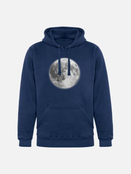 Lune - Molleton à capuche épais unisexe - vrai bleu marine