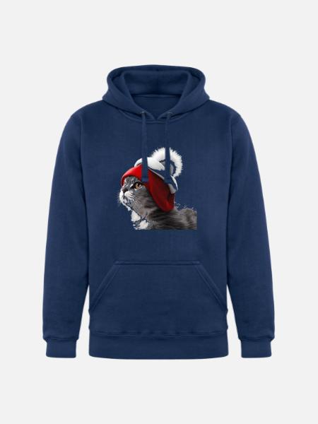 cat and hat - Unisex Heavyweight Hoodie - true navy