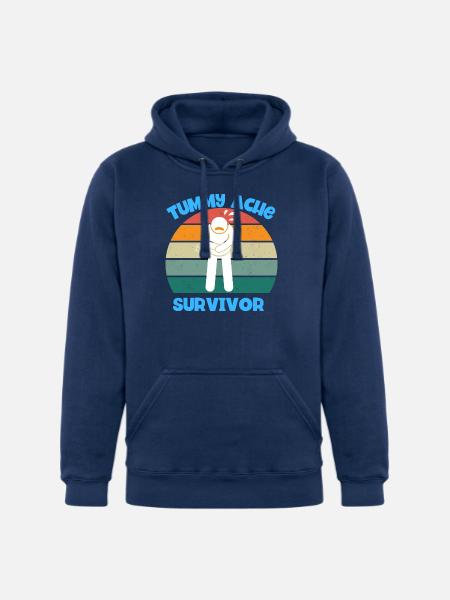 Tummy Ache Survivor - Unisex Heavyweight Hoodie - true navy