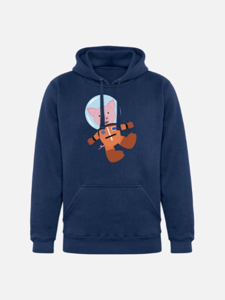 Pig In Space Suit - Unisex Heavyweight Hoodie - true navy