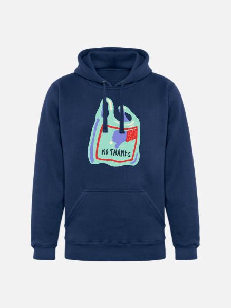 No Plastic Thanks - Unisex Heavyweight Hoodie - true navy