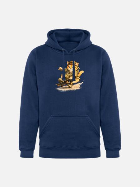 Skate Kitten on Board - Unisex Heavyweight Hoodie - true navy