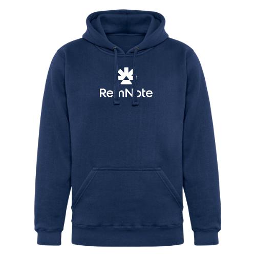 White logo with text, vertically stacked - Unisex Heavyweight Hoodie
