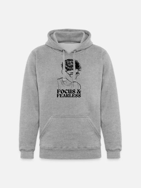 Focus and Fearless - Unisex Heavyweight Hoodie - heather gray