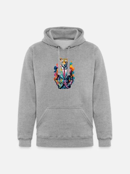 Cheetah in suit - Unisex Heavyweight Hoodie - heather gray